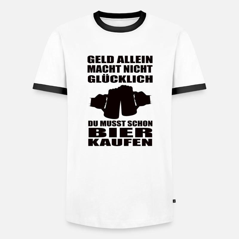 Bier - Männer Kontrast-T-Shirt - Weiß/Schwarz