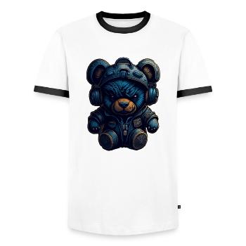 GAMING DESING I GAMER I ZOCKER - Männer Kontrast-T-Shirt - Weiß/Schwarz - Vorne - AI Model Female 172 light (172cm) & AI Model Male 178 dark (178cm)