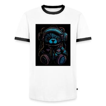 GAMING DESING I GAMER I ZOCKER - Männer Kontrast-T-Shirt - Weiß/Schwarz - Vorne - AI Model Female 172 light (172cm) & AI Model Male 178 dark (178cm)