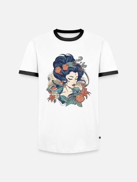 Femme rétro - T-shirt contrasté Homme - blanc/noir