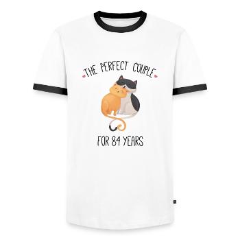 The Perfect Couple For 84 Years Wedding - Men's Ringer Shirt - white/black - Front - AI Model Female 172 light (172cm) & AI Model Male 178 dark (178cm)