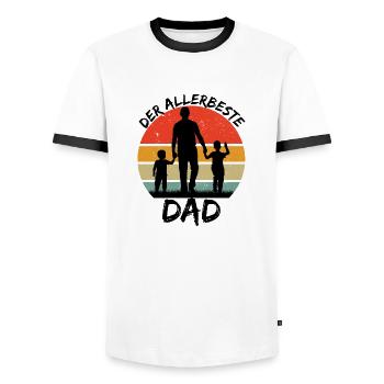 Der allerbeste Dad - Männer Kontrast-T-Shirt - Weiß/Schwarz - Vorne - AI Model Female 172 light (172cm) & AI Model Male 178 dark (178cm)
