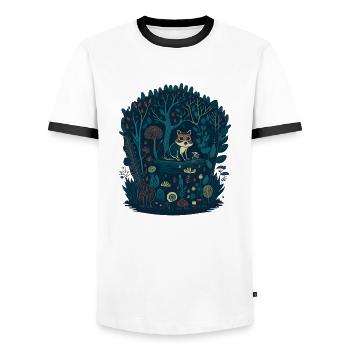 Wald-Streifenhörnchen - Männer Kontrast-T-Shirt - Weiß/Schwarz - Vorne - AI Model Female 172 light (172cm) & AI Model Male 178 dark (178cm)