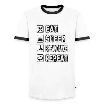 Manger Sommeil Breakdance Répéter - T-shirt contrasté Homme - blanc/noir - Devant - AI Model Female 172 light (172cm) & AI Model Male 178 dark (178cm)