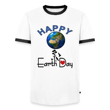 Tag der Erde die Welt retten Umwelt Geschenkidee - Männer Kontrast-T-Shirt - Weiß/Schwarz - Vorne - AI Model Female 172 light (172cm) & AI Model Male 178 dark (178cm)