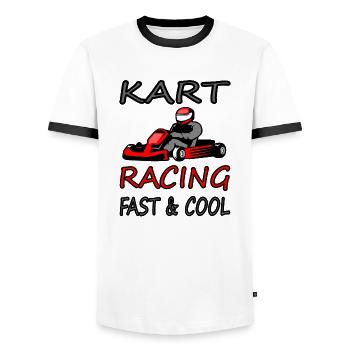 Kartfahren Rennfahrer Kart Rennauto Geschenkidee - Männer Kontrast-T-Shirt - Weiß/Schwarz - Vorne - AI Model Female 172 light (172cm) & AI Model Male 178 dark (178cm)