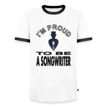 Auteur-compositeur Melody Maestro Chef d’orchestre Gift Idea - T-shirt contrasté Homme - blanc/noir - Devant - AI Model Female 172 light (172cm) & AI Model Male 178 dark (178cm)