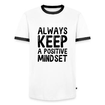 Citations de motivation inspirantes Dictons - T-shirt contrasté Homme - blanc/noir - Devant - AI Model Female 172 light (172cm) & AI Model Male 178 dark (178cm)
