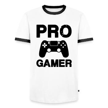 Joueur professionnel - T-shirt contrasté Homme - blanc/noir - Devant - AI Model Female 172 light (172cm) & AI Model Male 178 dark (178cm)