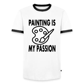 Malerei Maler Öl Aquarell Künstler Geschenkidee - Männer Kontrast-T-Shirt - Weiß/Schwarz - Vorne - AI Model Female 172 light (172cm) & AI Model Male 178 dark (178cm)