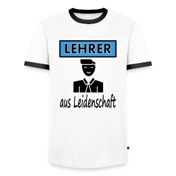 Ich bin Lehrer aus Leidenschaft Schullehrer gift - Männer Kontrast-T-Shirt - Weiß/Schwarz - Vorne - AI Model Female 172 light (172cm) & AI Model Male 178 dark (178cm)