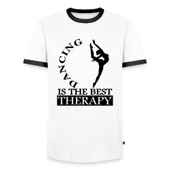 Dancing Dancer Saying Ballet Dancer Gift Idea - Men's Ringer Shirt - white/black - Front - AI Model Female 172 light (172cm) & AI Model Male 178 dark (178cm)
