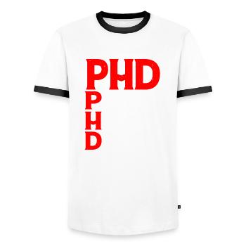 Phd Pursuing Her Dreams 8 - Männer Kontrast-T-Shirt - Weiß/Schwarz - Vorne - AI Model Female 172 light (172cm) & AI Model Male 178 dark (178cm)