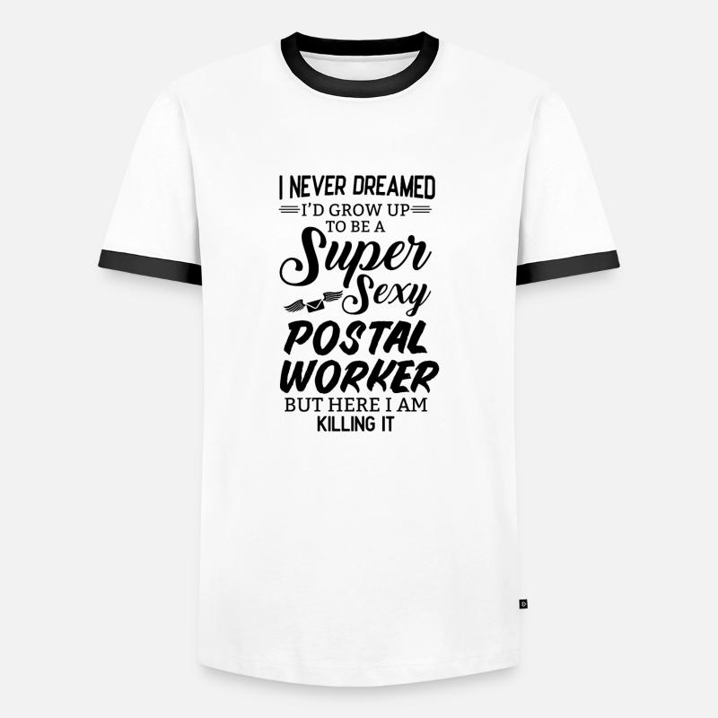 Postman Postman Postman Postman - Men's Ringer Shirt - white/black