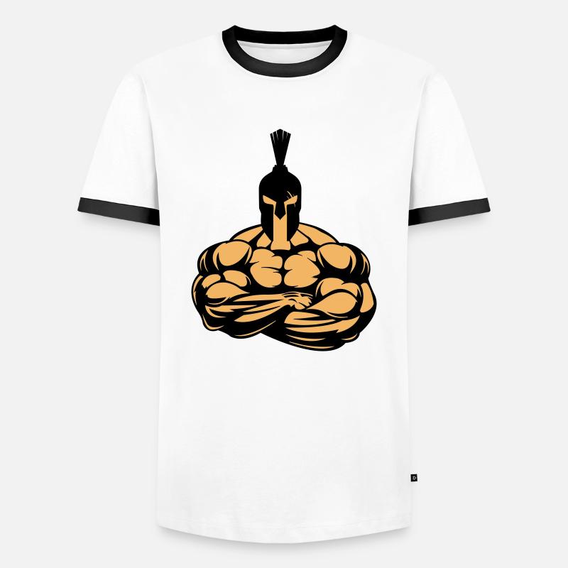Strong Spartan - Men's Ringer Shirt - white/black