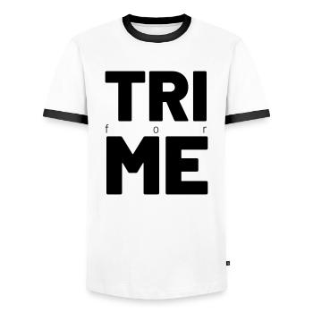TRI for ME - Männer Kontrast-T-Shirt - Weiß/Schwarz - Vorne - AI Model Female 172 light (172cm) & AI Model Male 178 dark (178cm)