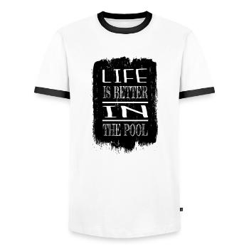 Cadeau d’anniversaire Vin alcoolisé Grand Danois - T-shirt contrasté Homme - blanc/noir - Devant - AI Model Female 172 light (172cm) & AI Model Male 178 dark (178cm)