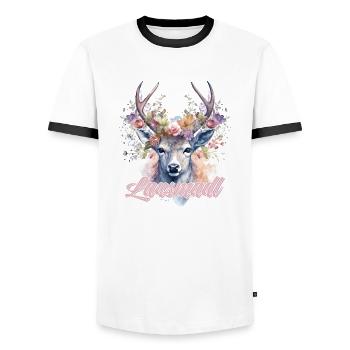 Lausmadl Mädchen Damen Trachtenshirt Kind Madl - Männer Kontrast-T-Shirt - Weiß/Schwarz - Vorne - AI Model Female 172 light (172cm) & AI Model Male 178 dark (178cm)