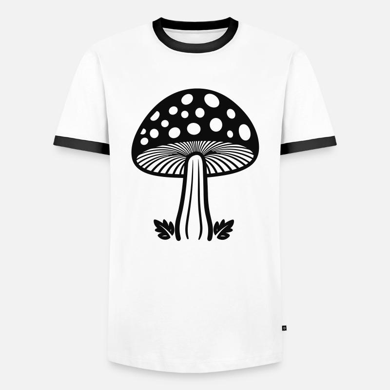 champignon - T-shirt contrasté Homme - blanc/noir