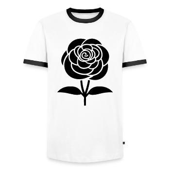 Blume - Männer Kontrast-T-Shirt - Weiß/Schwarz - Vorne - AI Model Female 172 light (172cm) & AI Model Male 178 dark (178cm)
