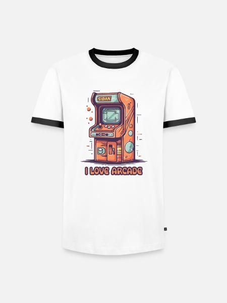 Ich liebe Arcade Gaming - Männer Kontrast-T-Shirt - Weiß/Schwarz