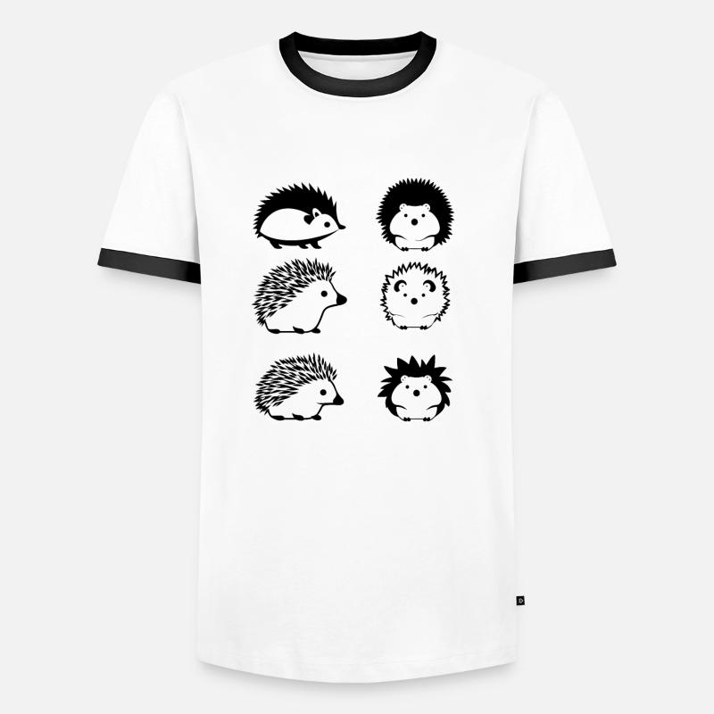 Igel - Männer Kontrast-T-Shirt - Weiß/Schwarz