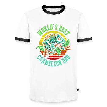 Le meilleur t-shirt Caméléon Dad au monde - T-shirt contrasté Homme - blanc/noir - Devant - AI Model Female 172 light (172cm) & AI Model Male 178 dark (178cm)