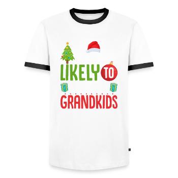 Le plus susceptible de gâter les petits-enfants drôle - T-shirt contrasté Homme - blanc/noir - Devant - AI Model Female 172 light (172cm) & AI Model Male 178 dark (178cm)