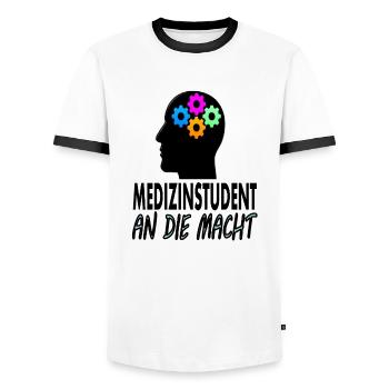 Medizinstudent Medizin studieren Geschenk - Männer Kontrast-T-Shirt - Weiß/Schwarz - Vorne - AI Model Female 172 light (172cm) & AI Model Male 178 dark (178cm)