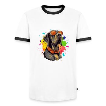 Some best friends never say a word - Men's Ringer Shirt - white/black - Front - AI Model Female 172 light (172cm) & AI Model Male 178 dark (178cm)