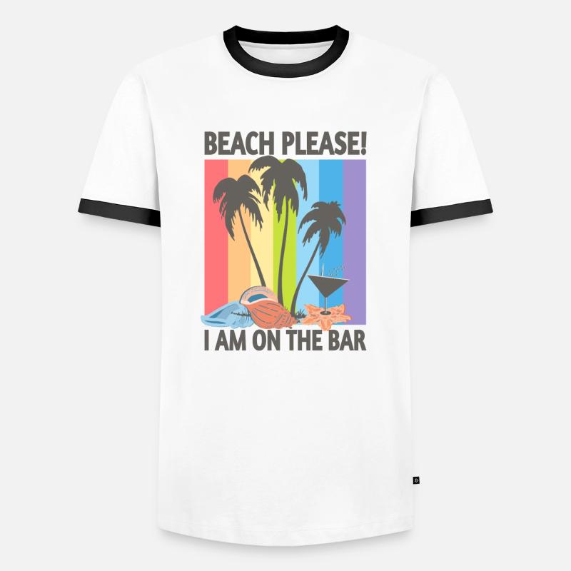 Beach please - Men's Ringer Shirt - white/black