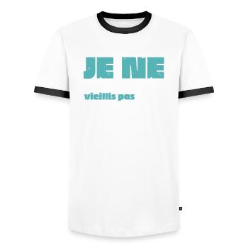 Männer, Frauen, Humorvoll, Humorvolles T-Shirt-Geschenk - Männer Kontrast-T-Shirt - Weiß/Schwarz - Vorne - AI Model Female 172 light (172cm) & AI Model Male 178 dark (178cm)