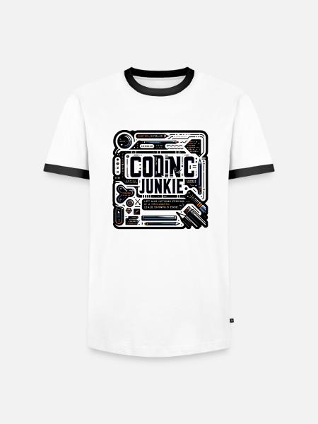 Coding Junkie 11 - Men's Ringer Shirt - white/black