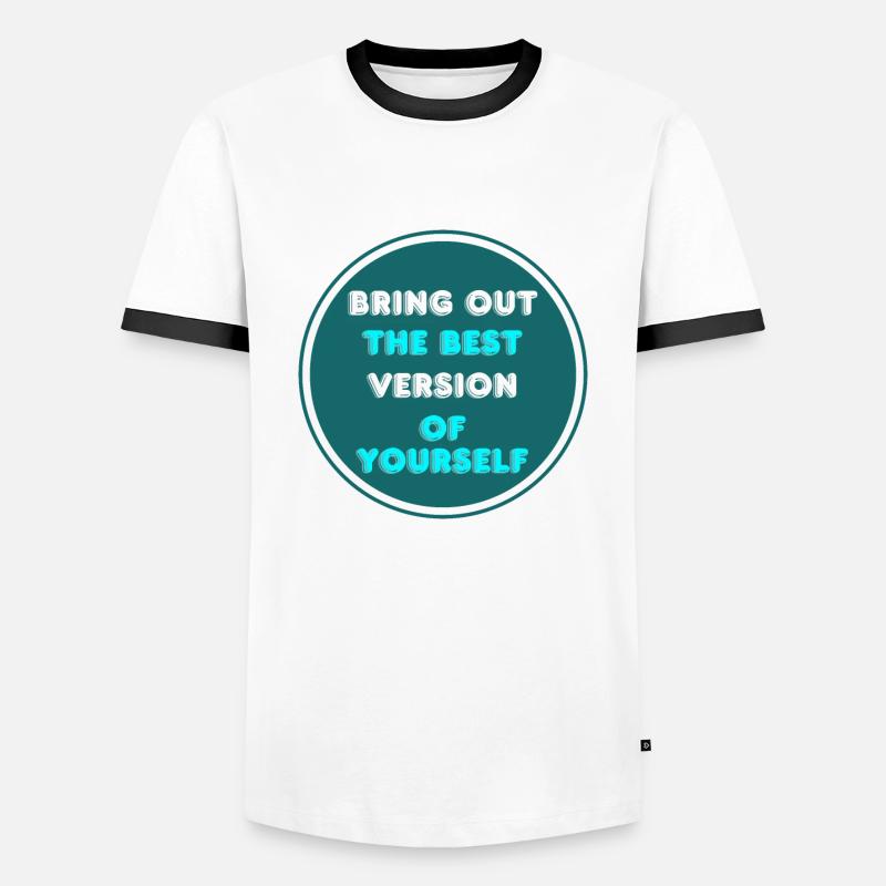 Holen Sie die beste Version Ihres Kuchens hervor - Männer Kontrast-T-Shirt - Weiß/Schwarz