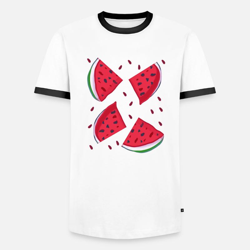 Quartier de la pastèque - T-shirt contrasté Homme - blanc/noir