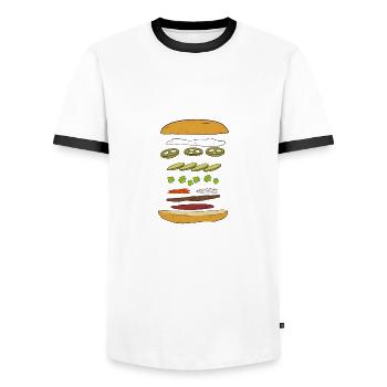 Vietnam Viet Banh Mi pain vietnamien I cadeau - T-shirt contrasté Homme - blanc/noir - Devant - AI Model Female 172 light (172cm) & AI Model Male 178 dark (178cm)