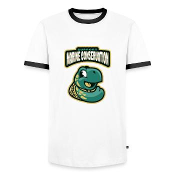 Meeresschutz - Männer Kontrast-T-Shirt - Weiß/Schwarz - Vorne - AI Model Female 172 light (172cm) & AI Model Male 178 dark (178cm)