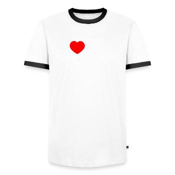 i love my very hot asian girlfriend - Men's Ringer Shirt - white/black - Front - AI Model Female 172 light (172cm) & AI Model Male 178 dark (178cm)