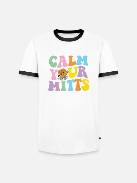 Calm Your Mitts Baseball-t-shirt - Männer Kontrast-T-Shirt - Weiß/Schwarz