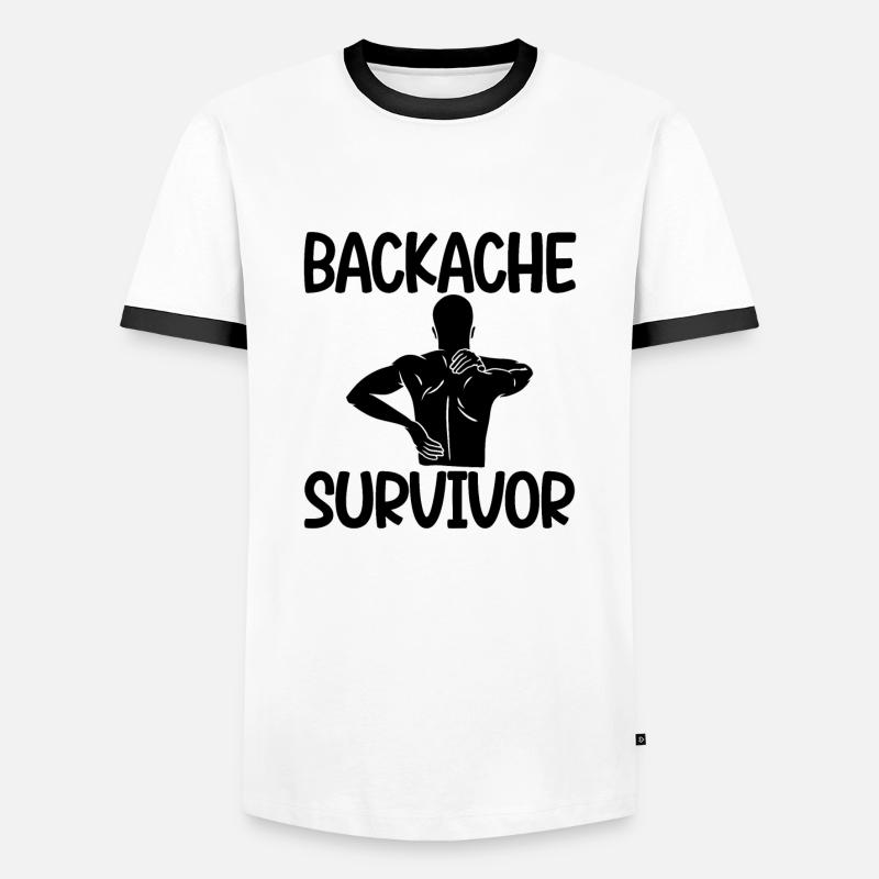 Backache Survivor 2 - Men's Ringer Shirt - white/black