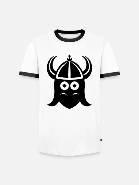 Wikingerhelm Krieger - Männer Kontrast-T-Shirt - Weiß/Schwarz