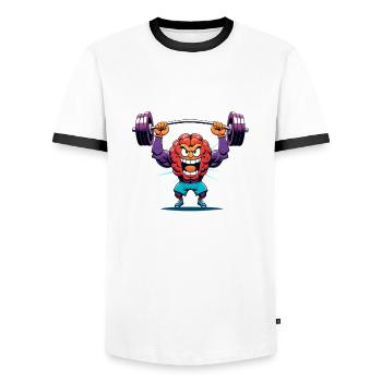 Mentally strong - well-being - Men's Ringer Shirt - white/black - Front - AI Model Female 172 light (172cm) & AI Model Male 178 dark (178cm)