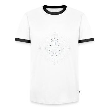 Puzzle Partners Squad 4 - Men's Ringer Shirt - white/black - Front - AI Model Female 172 light (172cm) & AI Model Male 178 dark (178cm)