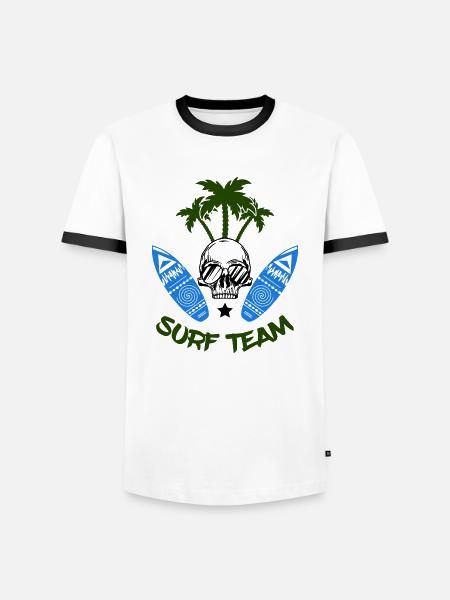 Surf Team - Men's Ringer Shirt - white/black
