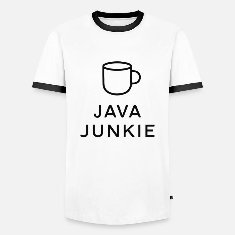 JAVA JUNKIE - Men's Ringer Shirt - white/black