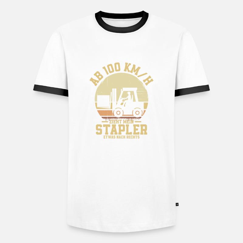 Gabelstaplerfahrer Gabelstapler Beruf - Männer Kontrast-T-Shirt - Weiß/Schwarz