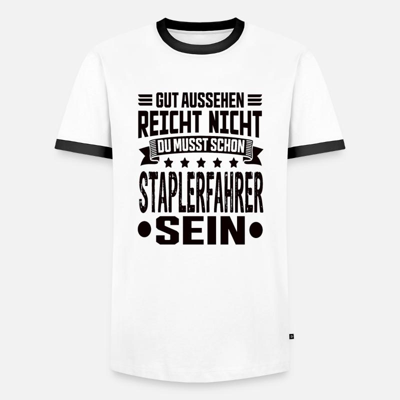 Staplerfahrer Stapler Gabelstapler Staplerfahrerin - Männer Kontrast-T-Shirt - Weiß/Schwarz
