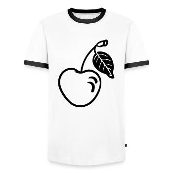 cherry - Men's Ringer Shirt - white/black - Front - AI Model Female 172 light (172cm) & AI Model Male 178 dark (178cm)