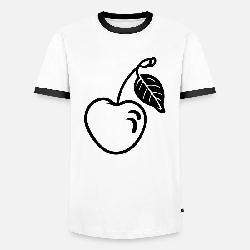 Kirsche - Männer Kontrast-T-Shirt - Weiß/Schwarz