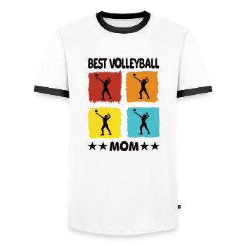 Meilleure maman de volleyball - T-shirt contrasté Homme - blanc/noir - Devant - AI Model Female 172 light (172cm) & AI Model Male 178 dark (178cm)